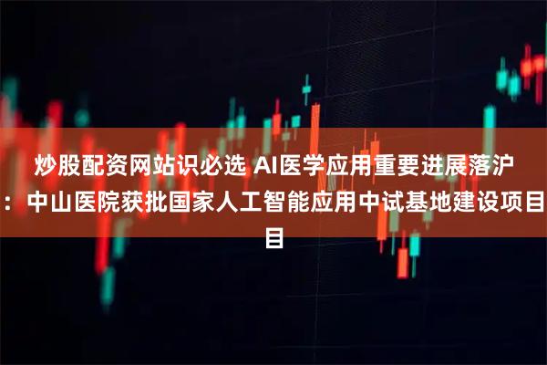炒股配资网站识必选 AI医学应用重要进展落沪：中山医院获批国家人工智能应用中试基地建设项目